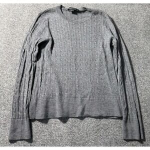 Pendleton Women's Small Gray Cable‎ Knit Sweater Merino Wool Long Sleeve